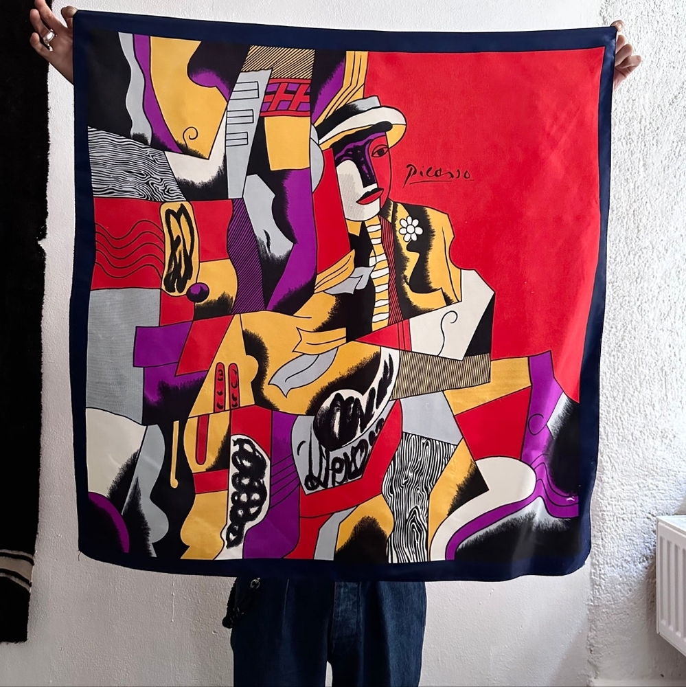 Picasso Silk Scarf with Bold Colors